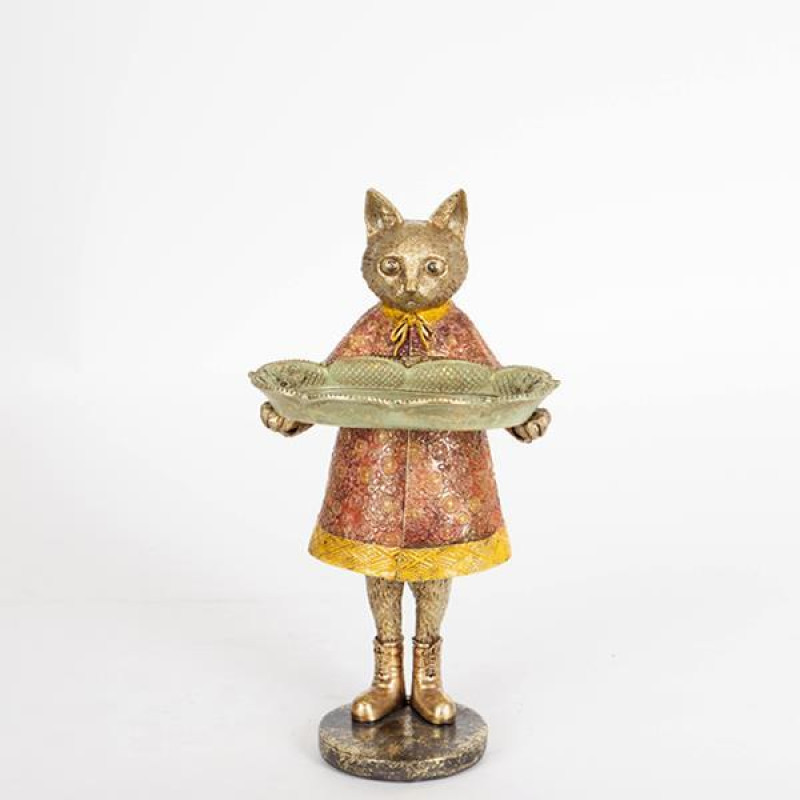 ΓΑΤΑ ΠΟΛΥΡΕΖΙΝ ΚΟΚΚΙΝΟ ΦΟΥΣΤΑΝΙ 14.5x14.5x27cm|752-26021