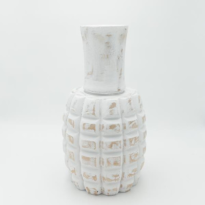 ΒΑΖΟ ΞΥΛΙΝΟ ΛΕΥΚΟ-ΚΑΦΕ 22x41cm|819-00400