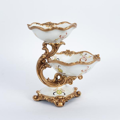 ΦΟΝΤΑΝΙΕΡΑ ΠΟΛΥΡΕΖΙΝ ΛΕΥΚΗ - ΧΡΥΣΗ 24x19x26cm|752-21012