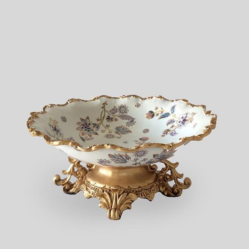 ΚΟΥΠ ΠΟΛΥΡΕΖΙΝ ΛΕΥΚΟ - ΧΡΥΣΟ ΜΕ ΛΟΥΛΟΥΔΙΑ 31x31x15cm|819-00158 ΚΟΥΠ ΠΟΛΥΡΕΖΙΝ ΛΕΥΚΟ - ΧΡΥΣΟ ΜΕ ΛΟΥΛΟΥΔΙΑ 31x31x15cm|819-00158