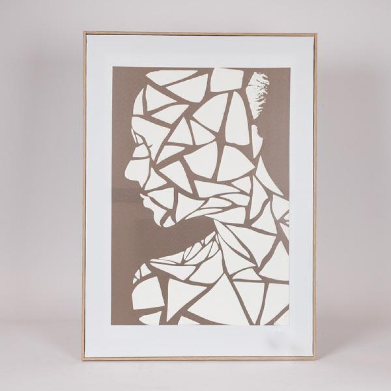 ΠΙΝΑΚΑΣ ΚΑΜΒΑΣ ΠΡΟΣΩΠΟ ΚΑΦΕ - ΜΠΕΖ 50x3x70cm|812-10012