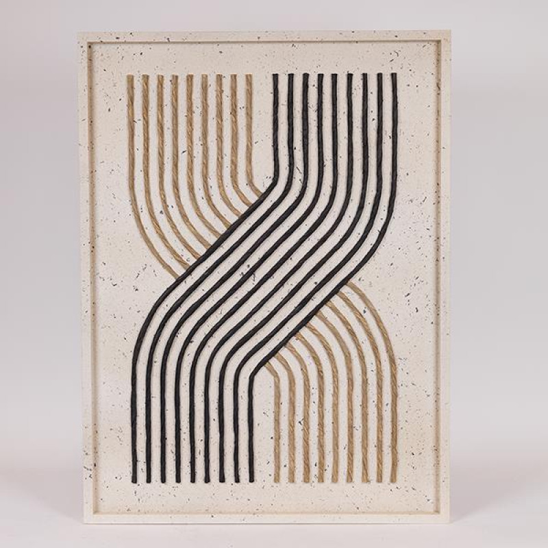 ΠΙΝΑΚΑΣ ΚΑΜΒΑΣ ΑΝΑΓΛΥΦΟΣ ΓΡΑΜΜΕΣ ΛΕΥΚΟΣ - ΜΠΕΖ - ΜΑΥΡΟΣ 60x3x80cm|812-10004