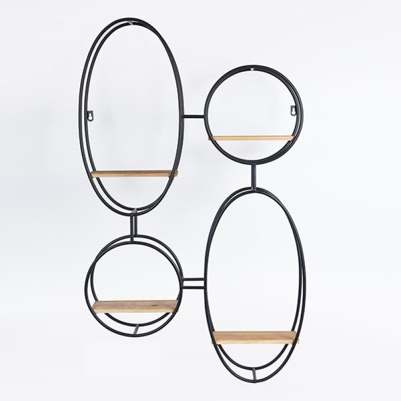 ΡΑΦΙ ΤΟΙΧΟΥ ΜΕΤΑΛΛΙΚΟ ΜΑΥΡΟ 56.5x12x92cm|750-31527