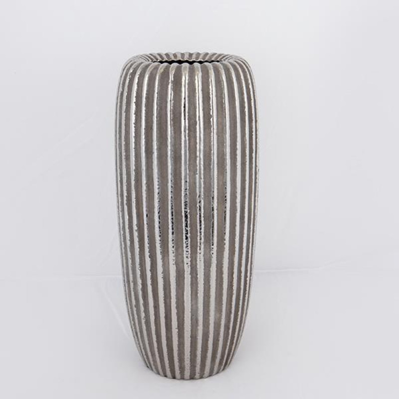 ΒΑΖΟ ΚΕΡΑΜΙΚΟ ΚΑΦΕ - ΑΣΗΜΙ 17.5x17.5x39.5cm|752-20383