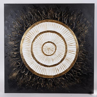 ΠΙΝΑΚΑΣ ΚΑΜΒΑΣ ΚΥΚΛΟΣ ΜΑΥΡΟΣ - ΧΡΥΣΟΣ - ΛΕΥΚΟΣ 80x3x80cm|755-12211