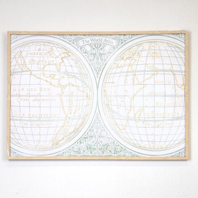 ΠΙΝΑΚΑΣ ΜΕ ΠΛΑΙΣΙΟ ΔΙΠΛΗ ΥΦΗΛΙΟΣ KΡΕΜ - ΜΠΕΖ - ΠΡΑΣΙΝΟΣ 70x3x50cm|755-12172