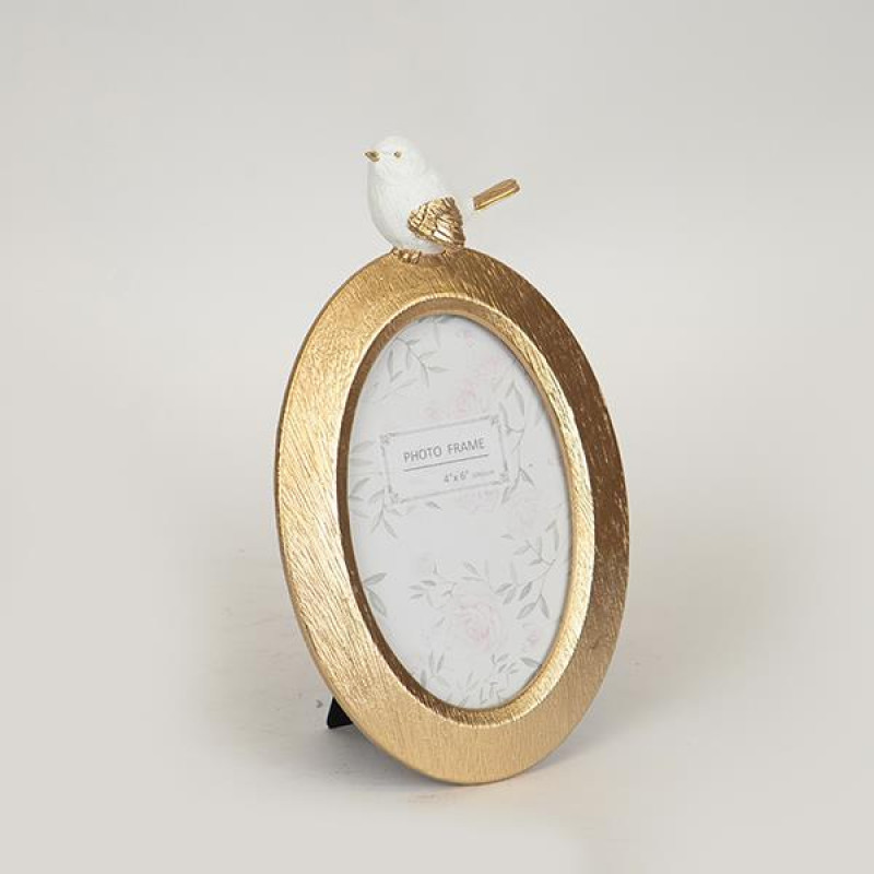 ΚΟΡΝΙΖΑ (10x15) ΠΟΛΥΡΕΖΙΝ ΛΕΥΚΗ - ΧΡΥΣΗ 14.2x23.2x2cm|756-13010