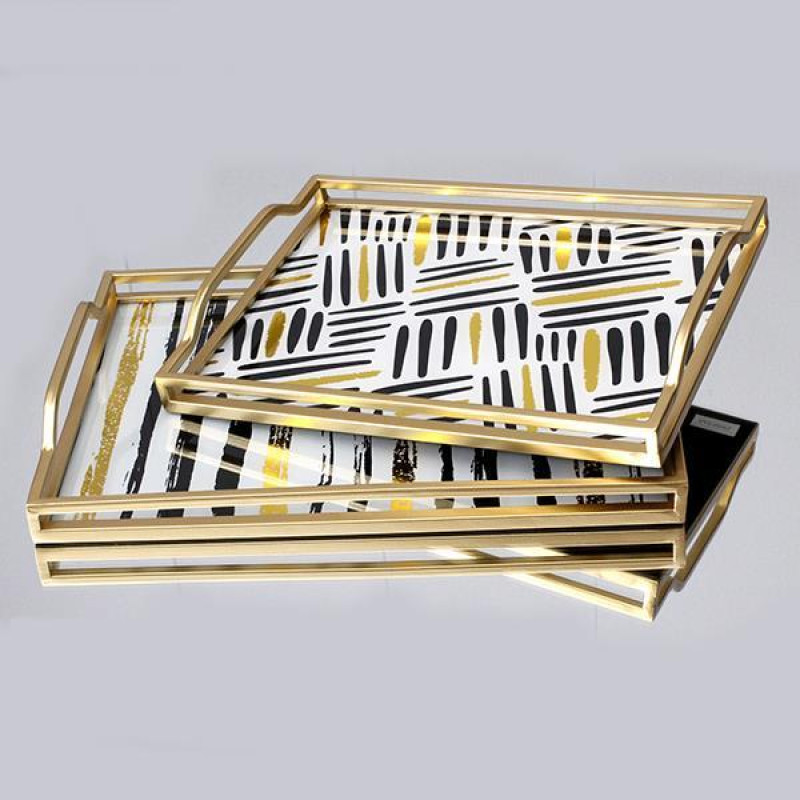 S/2 ΔΙΣΚΟΣ ΜΕΤΑΛΛΙΚΟΣ ΜΕ ΓΥΑΛΙ ΧΡΥΣΟΣ 40x30x5.5cm / 35x25x4.5cm|752-16043 S/2 ΔΙΣΚΟΣ ΜΕΤΑΛΛΙΚΟΣ ΜΕ ΓΥΑΛΙ ΧΡΥΣΟΣ 40x30x5.5cm / 35x25x4.5cm|752-16043