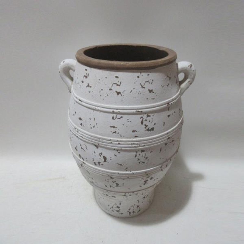 ΠΥΘΑΡΙ ΚΕΡΑΜΙΚΟ ΛΕΥΚΟ-ΚΑΦΕ 33.5x31.5x49cm|819-00629