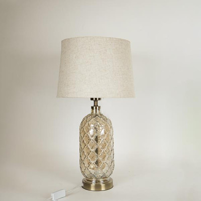 ΕΠΙΤΡΑΠΕΖΙΟ ΦΩΤΙΣΤΙΚΟ ΜΕ ΜΠΕΖ ΛΙΝΟ ΚΑΠΕΛΟ ΜΕΤΑΛΛΙΚΟ - ΓΥΑΛΙΝΟ ΧΡΥΣΟ 33x60cm|757-10052