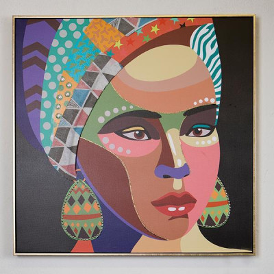 ΠΙΝΑΚΑΣ ΚΑΜΒΑΣ ΓΥΝΑΙΚΑ ΠΟΛΥΧΡΩΜΗ 82x4.5x82cm|755-12070