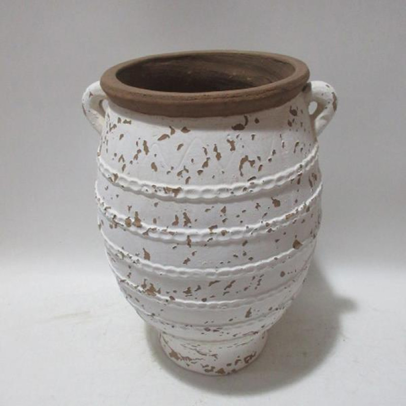 ΠΥΘΑΡΙ ΚΕΡΑΜΙΚΟ ΛΕΥΚΟ-ΚΑΦΕ 30x29x40.5cm|819-00630