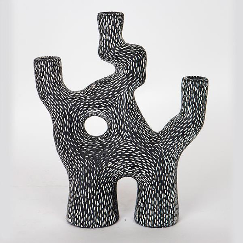 ΚΗΡΟΠΗΓΙΟ ΓΚΡΙ ΣΧΗΜΑ ΚΛΑΔΙ 4 ΘΕΣΕΩΝ 26x9.5x32cm|752-25028