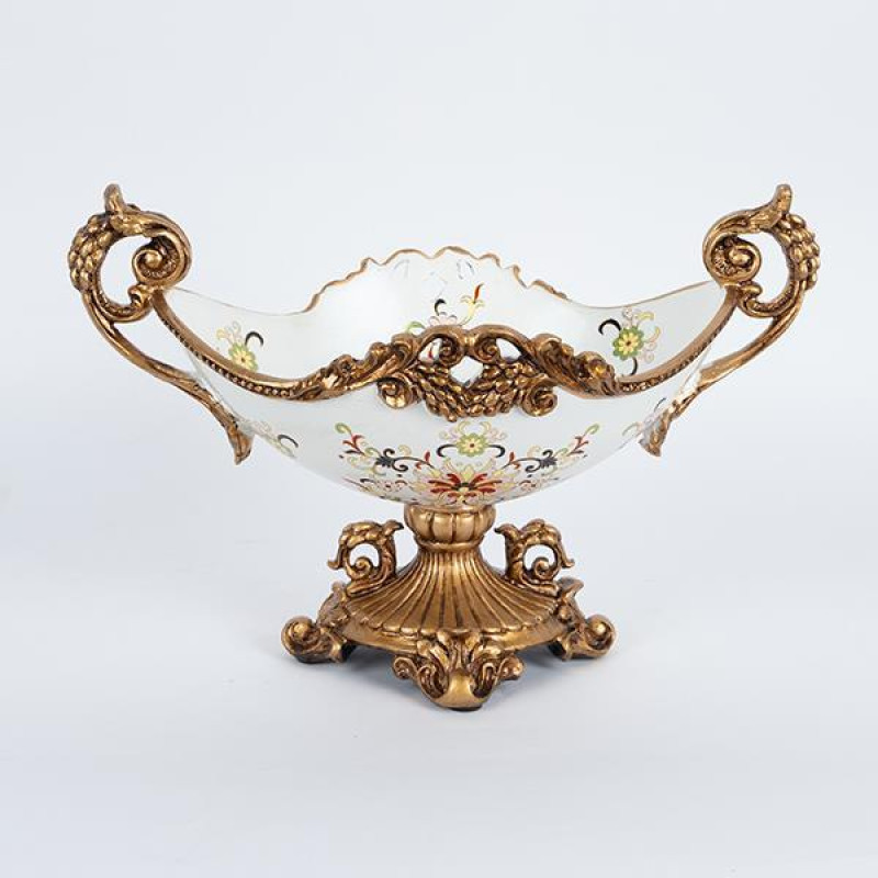 ΦΟΝΤΑΝΙΕΡΑ ΠΟΛΥΡΕΖΙΝ ΛΕΥΚΗ - ΧΡΥΣΗ  35x20x23cm|752-21013