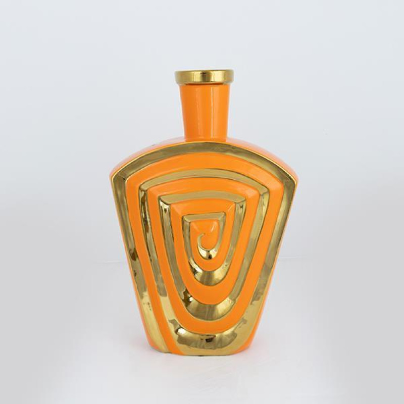 ΒΑΖΟ ΚΕΡΑΜΙΚΟ ΠΟΡΤΟΚΑΛΙ - ΧΡΥΣΟ 23.7x9.5x37.5cm|752-20344