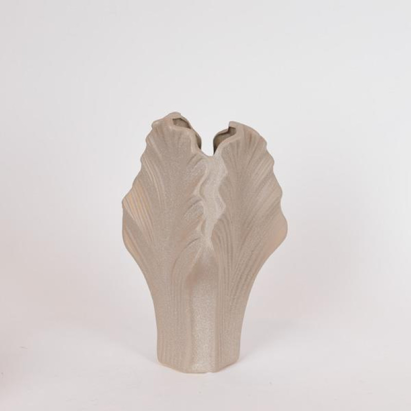 ΒΑΖΟ ΣΕ ΣΧΗΜΑ ΦΥΛΛΟΥ ΚΕΡΑΜΙΚΟ ΚΑΦΕ 17x17x33cm|819-00604