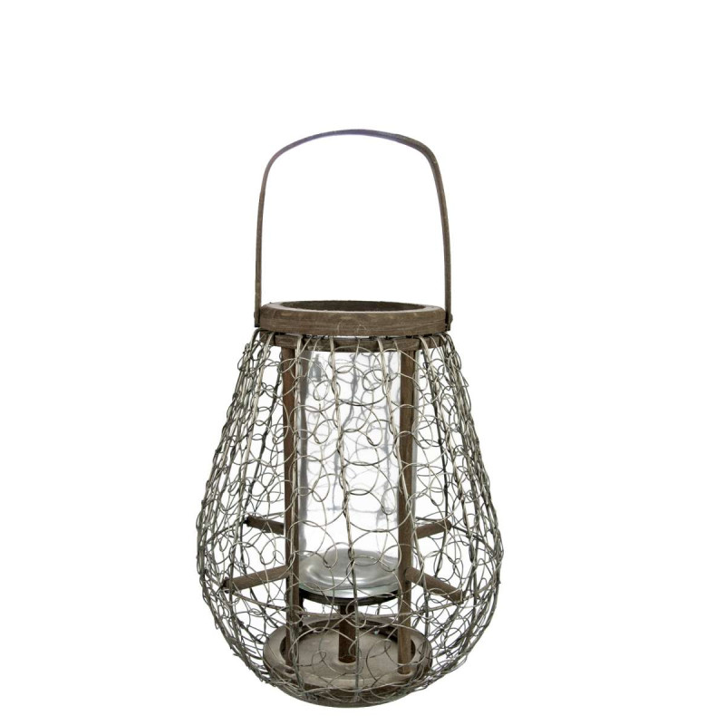 ART ET LUMIERE ΦΑΝΑΡΙ ΜΕΤΑΛΛΟ/ΜΠΑΜΠΟΥ - SKU -03098
