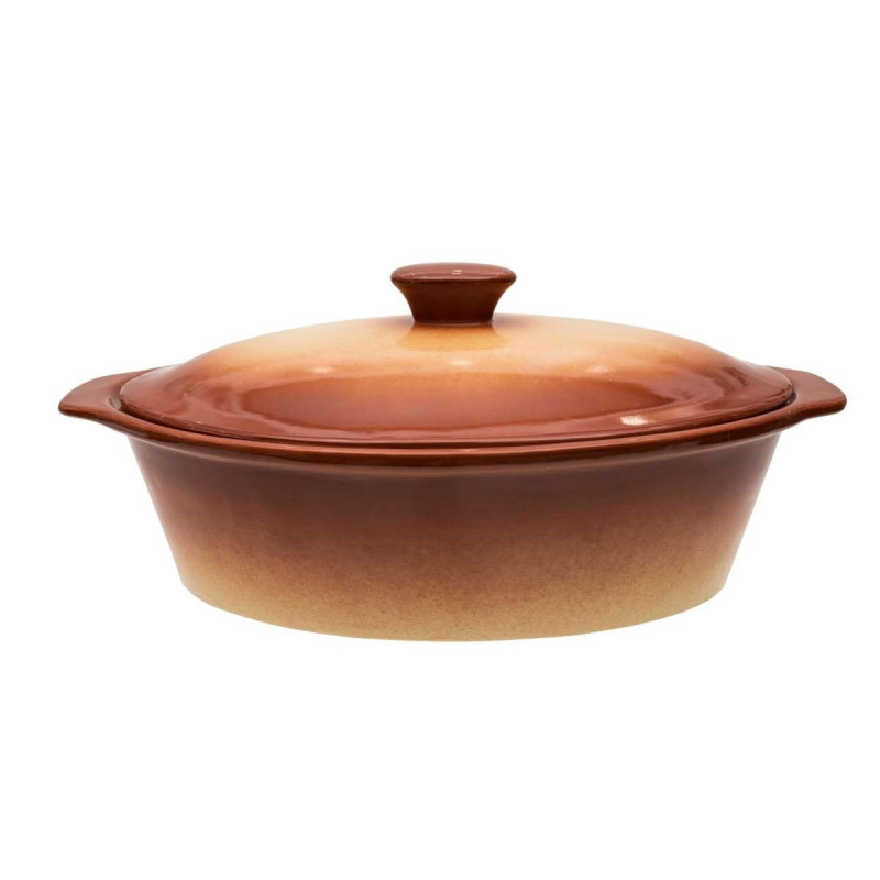 ART ET LUMIERE ΓΑΣΤΡΑ ΟΒΑΛ ΠΥΡΑΝΤΟΧΗΣ ΠΟΡΣΕΛΑΝΗΣ ΜΕ ΚΑΠΑΚΙ ΔΙΟΝΥΣΟΣ - SKU -09461