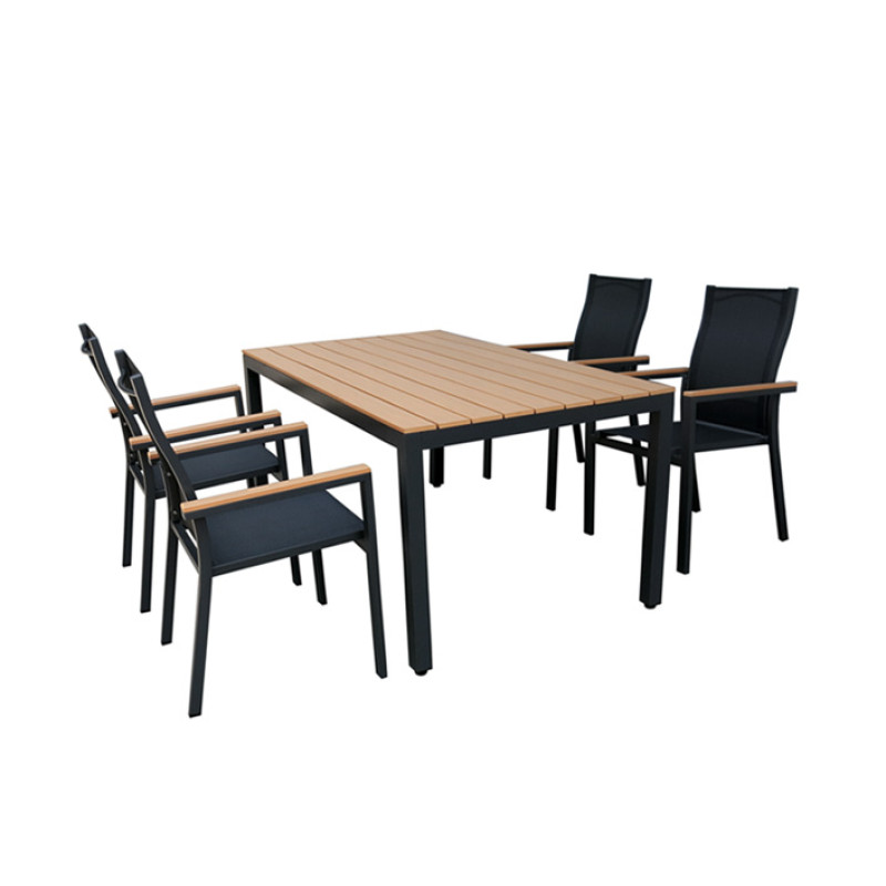 ΣΕΤ ΤΡΑΠΕΖΑΡΙΑ ΚΗΠΟΥ ΑΛΟΥΜΙΝΙΟΥ-POLYWOOD BIANCA 5373 G + MADISON 5380 G