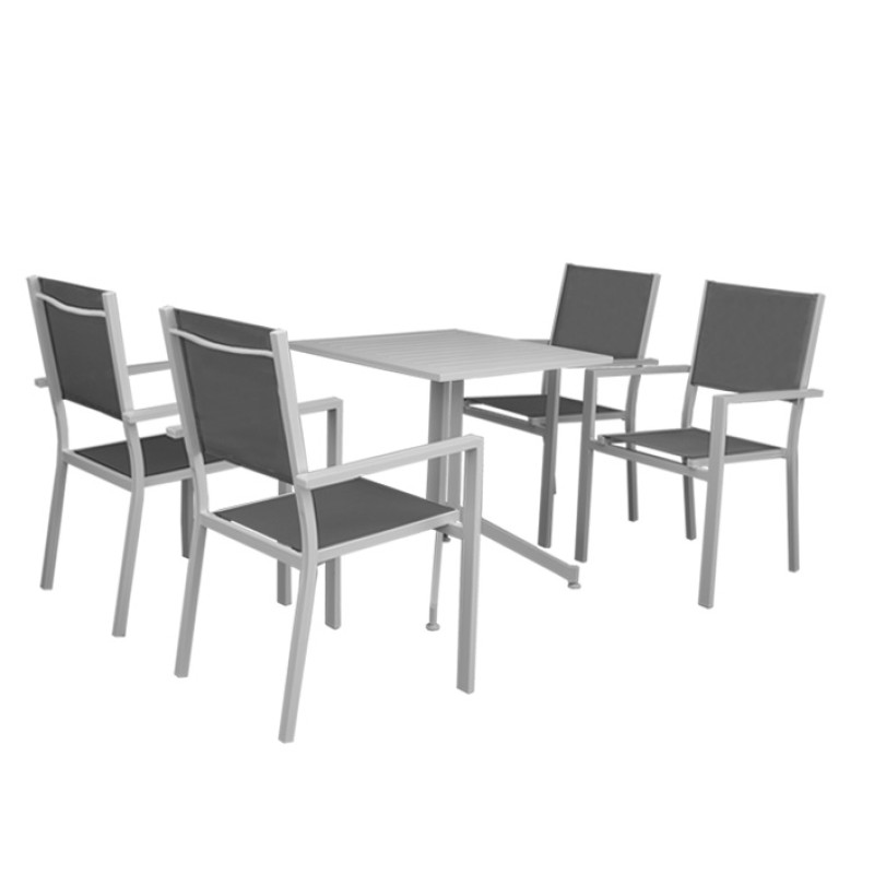 ΣΕΤ ΤΡΑΠΕΖΑΡΙΑ ΚΗΠΟΥ ΑΛΟΥΜΙΝΙΟΥ-POLYWOOD BIANCA 5372 G + MADISON 5422 G ΛΕΥΚΟ