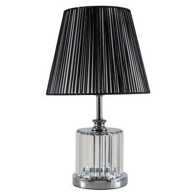 TLC 6836 SL ΕΠΙΤΡΑΠΕΖΙΑ ΛΑΜΠΑ ΔΙΑΦ. ΚΡΥΣΤ. ΜΕ ΠΛΙΣΕ ΜΑΥΡΟ ΚΑΠΕΛΟ 1ΧΕ27