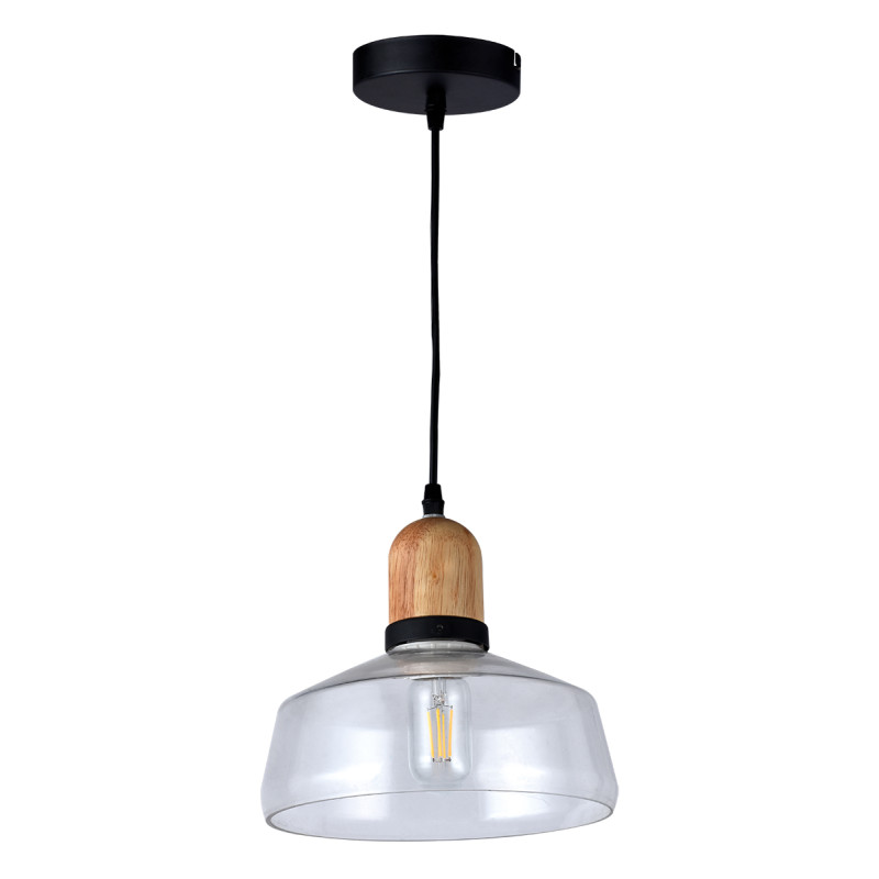 PDC 117 # 1/Φ ΔΙΑΦΑΝΟ ΓΥΑΛΙ ΚΑΜΠΑΝΑ ΜΕ ΞΥΛΟ ΛΕΠΤΟΜΕΡΕΙΑ Ε 27