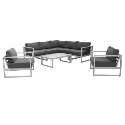 ΣΕΤ ΓΩΝΙΑ ΣΑΛΟΝΙ ΚΗΠΟΥ ΑΛΟΥΜΙΝΙΟΥ FERNANDA ΛΕΥΚΟ / 8 TEM