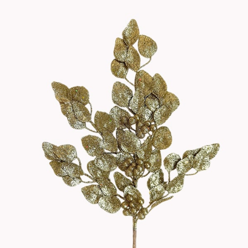 ART ET LUMIERE ΚΛΑΔΙ ΜΕ ΦΥΛΛΑ ΧΡΥΣΟ GLITTER - SKU -20253