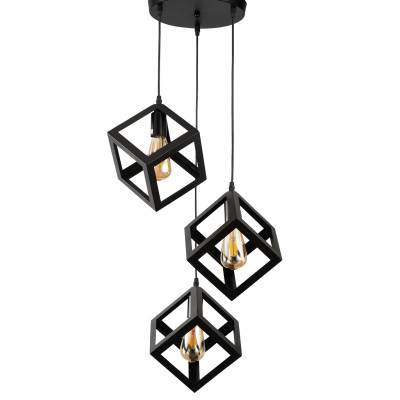 PDC 1249-3 ΒΚ CHN  ΡΟΖΕΤΑ ΜΕΤΑΛΙΚΗ 3/Φ ΜΕ ΚΡΕΜΑΣΤΟΥΣ ΜΑΥΡΟΥΣ ΚΥΒΟΥΣ 3ΧΕ27