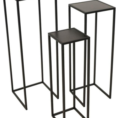 ART ET LUMIERE ΤΡΑΠΕΖΙΑ-ΣΤΑΝΤ ΜΕΤΑΛΛΙΚΑ ΣΕΤ 3ΤΕΜ - SKU -30594