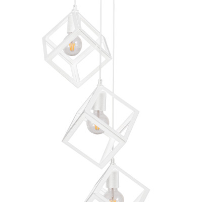 PDC 1249-3 WH CHN  ΡΟΖΕΤΑ ΜΕΤΑΛΙΚΗ 3/Φ ΜΕ ΚΡΕΜΑΣΤΟΥΣ ΛΕΥΚΟΥΣ  ΚΥΒΟΥΣ 3ΧΕ27