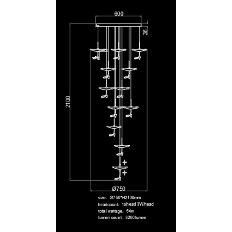 PDC 1290-18 ΠΟΛΥΦΩΤΟ ΜΠΡΟΥΤΖΙΝΟ LED ME ΦΥΛΛΑ ΝΟΥΦΑΡΑ ΧΡΥΣΑ