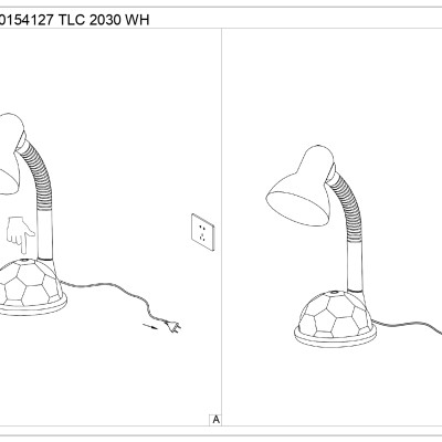 TLC 2030 WH ΠΟΡΤΑΤΙΦ ΓΡΑΦΕΙΟΥ ΛΕΥΚΟ ΜΕ ΒΑΣΗ ΜΠΑΛΑ ΠΟΔΟΣΦΑΙΡΟΥ 1ΧΕ27