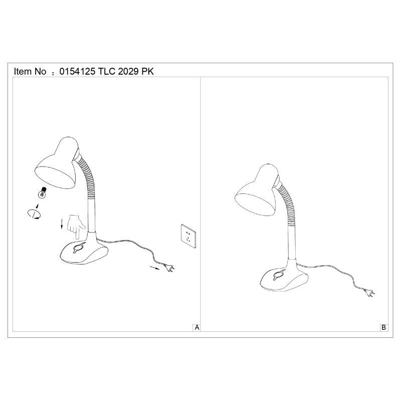 TLC 2029 PK  ΠΟΡΤΑΤΙΦ ΡΟΖ-ΛΕΥΚΟ ΜΕ ΣΠΙΡΑΛ ΓΡΑΦΕΙΟΥ 1ΧΕ27