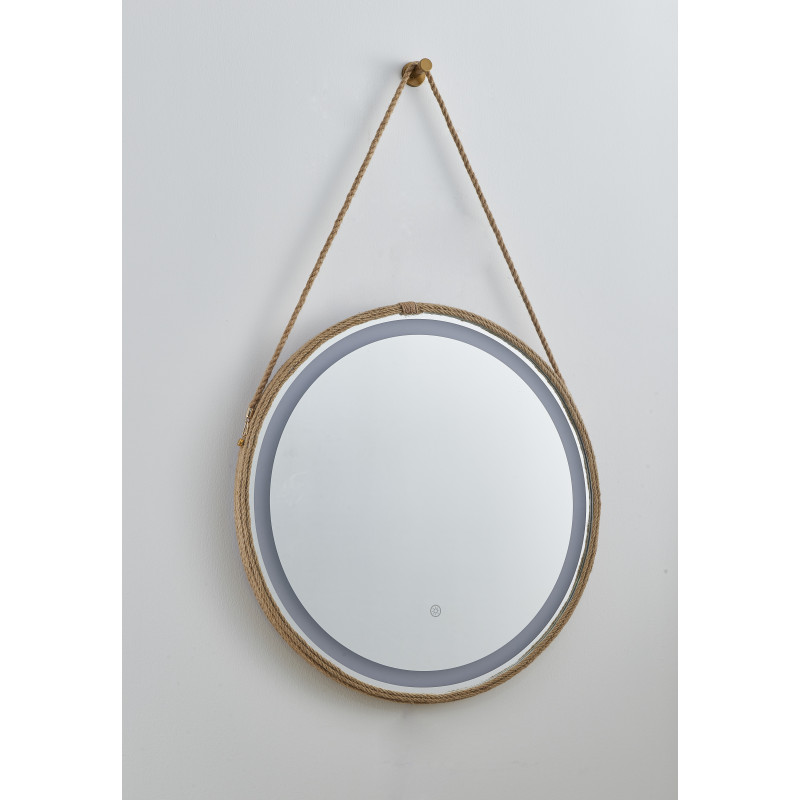 MIC-12 ΚΑΘΡΕΠΤΗΣ ΣΤΡΟΓΓΥΛΟΣ ΜΕ ΣΧΟΙΝΙ LED ΦΩΤΙΣΜΟΣ TOUCH