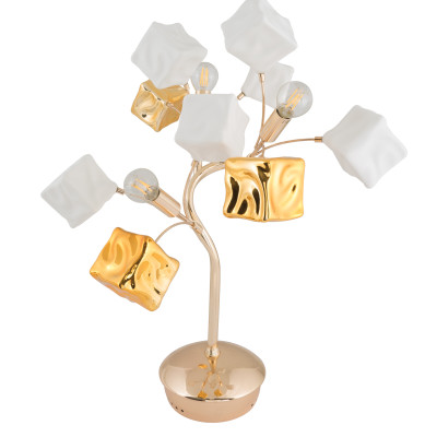 TLC 781-3 ΕΠΙΤΡΑΠΕΖΙΑ ΛΑΜΠΑ 3/Φ ΚΥΒΑΚΙΑ ΧΡΥΣΑ ΚΑΙ ΛΕΥΚΑ 3ΧΕ14