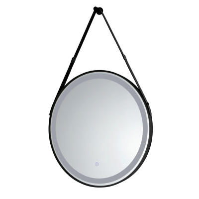 MIC-02 ΚΑΘΡΕΠΤΗΣ BK ΣΤΡΟΓΓΥΛΟΣ ΔΕΡΜΑΤΙΝΟ ΛΟΥΡΙ  LED ΦΩΤΙΣΜΟΣ TOUCH