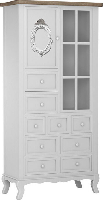 INART ΒΙΤΡΙΝΑ ΞΥΛΙΝΗ ΑΝΤΙΚΕ ΛΕΥΚΗ 82X34X162 3-50-913-0033