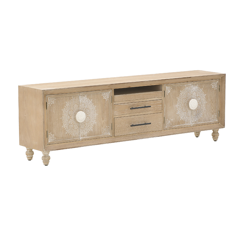 Έπιπλο Τηλεόρασης 3-50-449-0009 180Χ35Χ58 Natural-White Inart