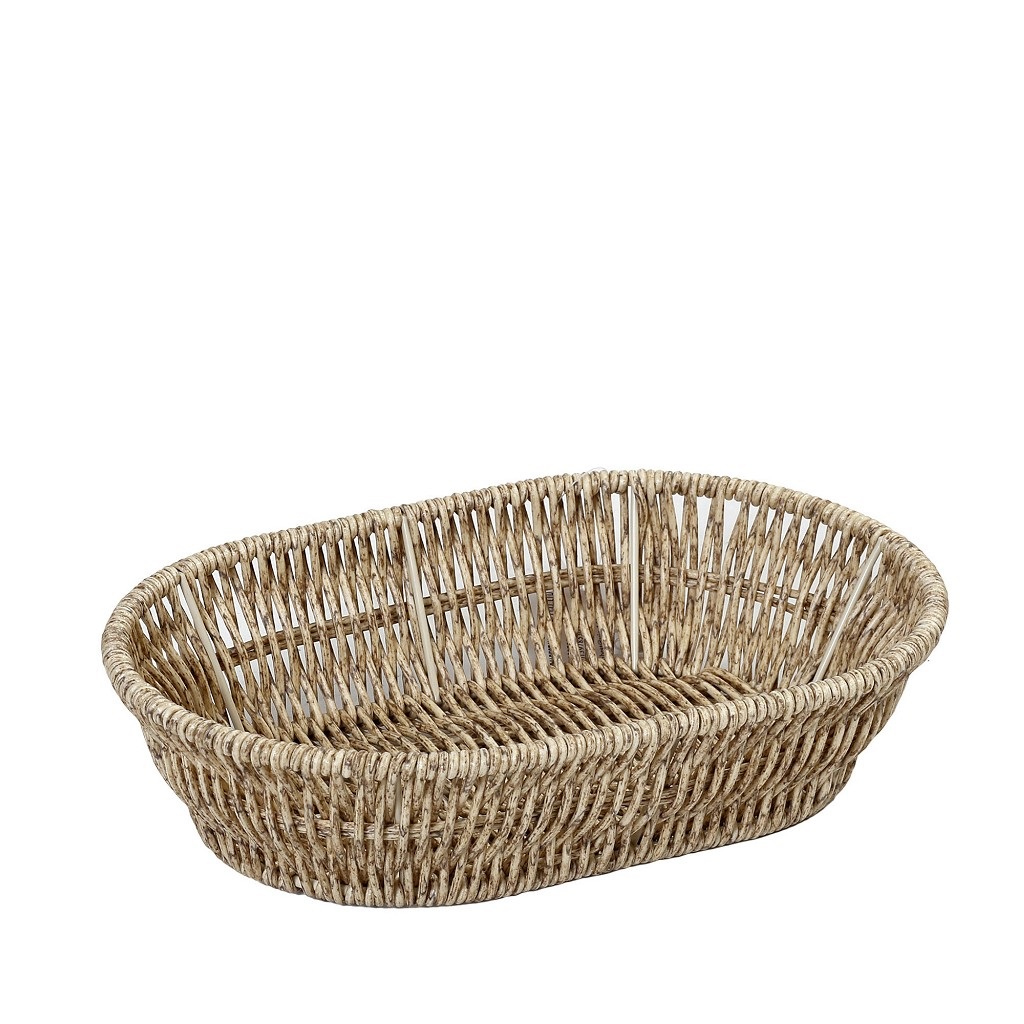 ΨΩΜΙΕΡΑ SYNTH. RATTAN ΟΒΑΛ L ΜΠΕΖ 28Χ20Χ7ΕΚ (smA) KOD107