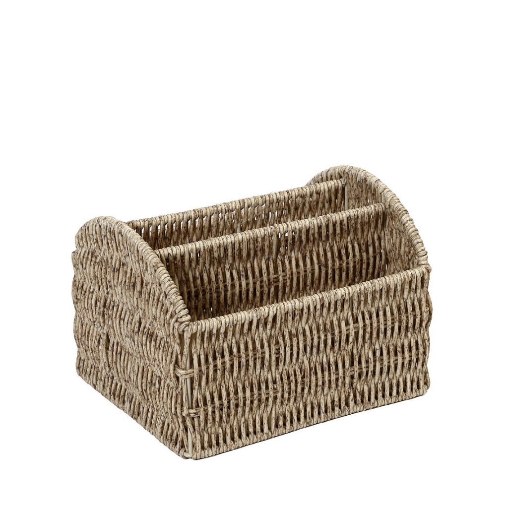 ΚΑΛΑΘΙ ΜΕ 3 ΔΙΑΧΩΡΙΣΤΙΚΑ SYNTH. RATTAN ΜΠΕΖ 19Χ16Χ13ΕΚ  (smA) KOD114