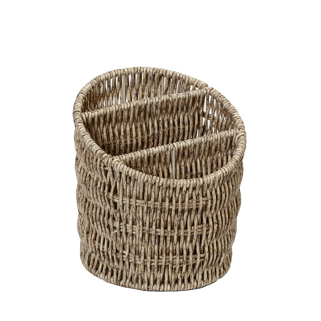 ΚΑΛΑΘΙ ΜΕ 3 ΔΙΑΧΩΡΙΣΤΙΚΑ SYNTH. RATTAN ΜΠΕΖ D15,5Χ16ΕΚ  (smA) KOD116