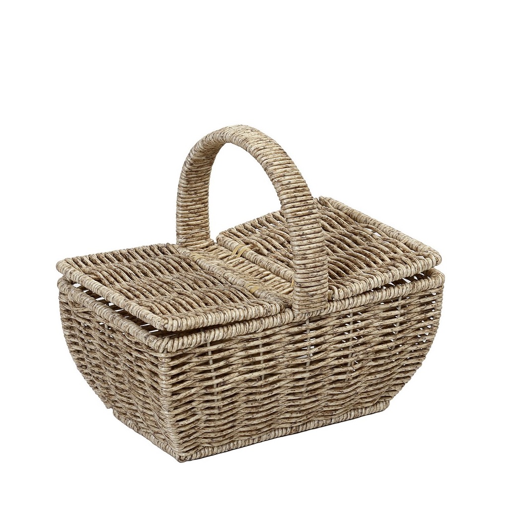 ΚΑΛΑΘΙ SYNTH. RATTAN ΜΕ ΚΑΠΑΚΙ ΟΡΘ. ΜΠΕΖ 21Χ14Χ19ΕΚ KOD118