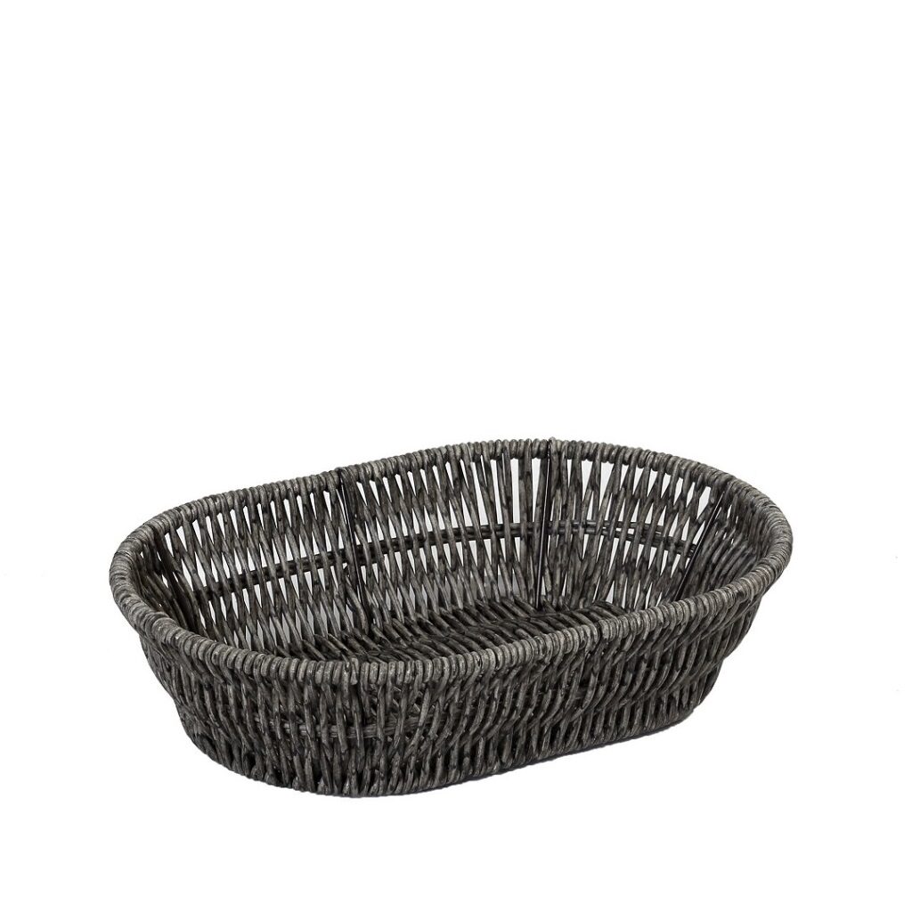ΨΩΜΙΕΡΑ SYNTH. RATTAN ΟΒΑΛ M ΓΚΡΙ 25Χ17Χ6ΕΚ (smA) KOD208