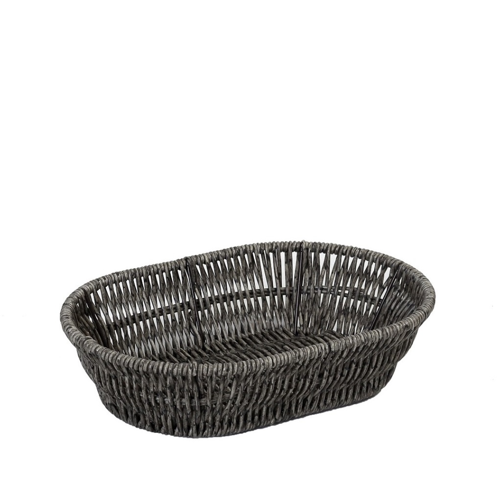 ΨΩΜΙΕΡΑ SYNTH. RATTAN ΟΒΑΛ M ΓΚΡΙ 25Χ17Χ6ΕΚ (smA) KOD208