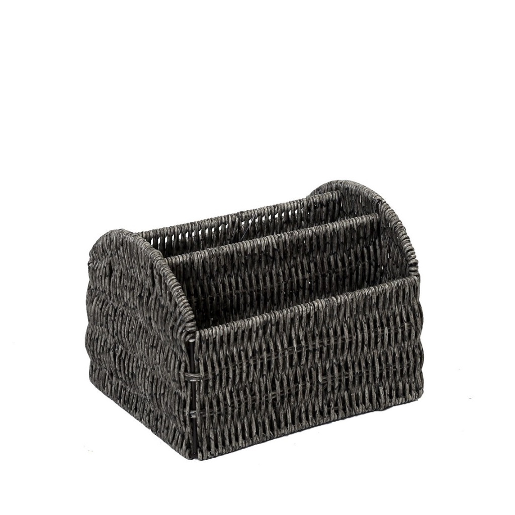 ΚΑΛΑΘΙ ΜΕ 3 ΔΙΑΧΩΡΙΣΤΙΚΑ SYNTH. RATTAN ΓΚΡΙ 19Χ16Χ13ΕΚ  (smA) KOD214