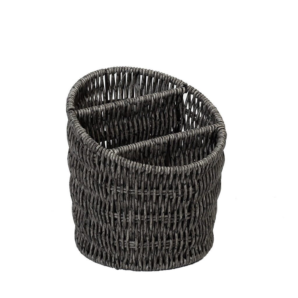 ΚΑΛΑΘΙ ΜΕ 3 ΔΙΑΧΩΡΙΣΤΙΚΑ SYNTH. RATTAN ΓΚΡΙ 15,5Χ15,5Χ16ΕΚ  (smA) KOD216