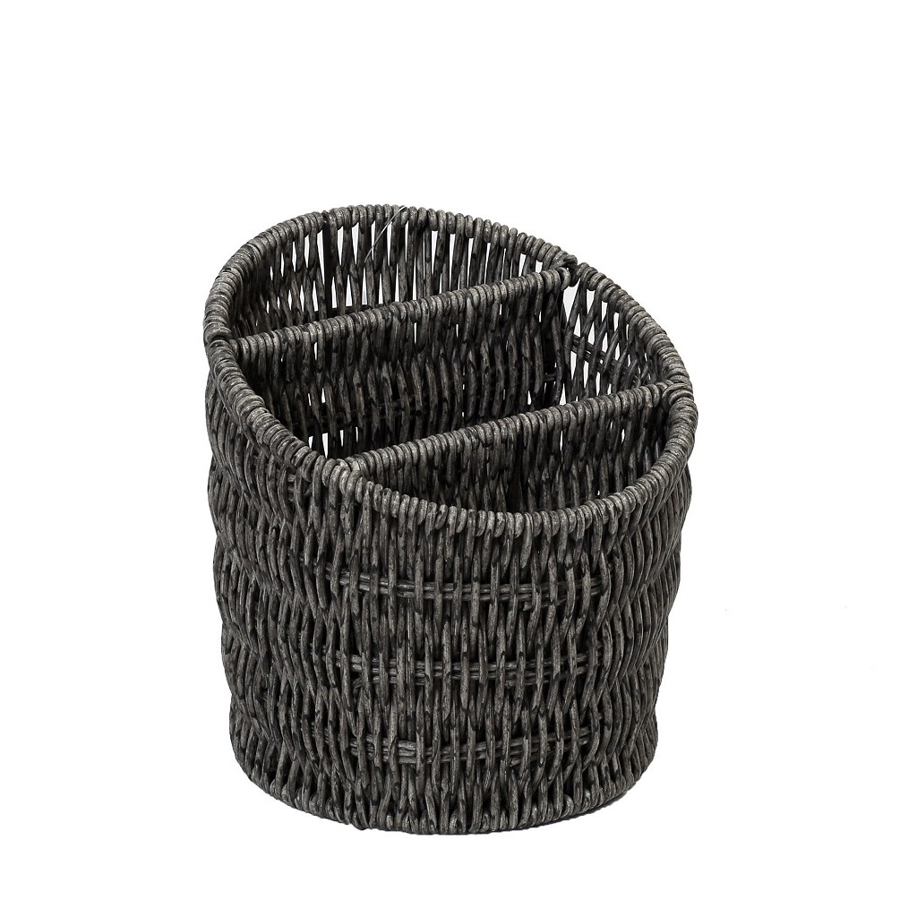 ΚΑΛΑΘΙ ΜΕ 3 ΔΙΑΧΩΡΙΣΤΙΚΑ SYNTH. RATTAN ΓΚΡΙ 15,5Χ15,5Χ16ΕΚ  (smA) KOD216