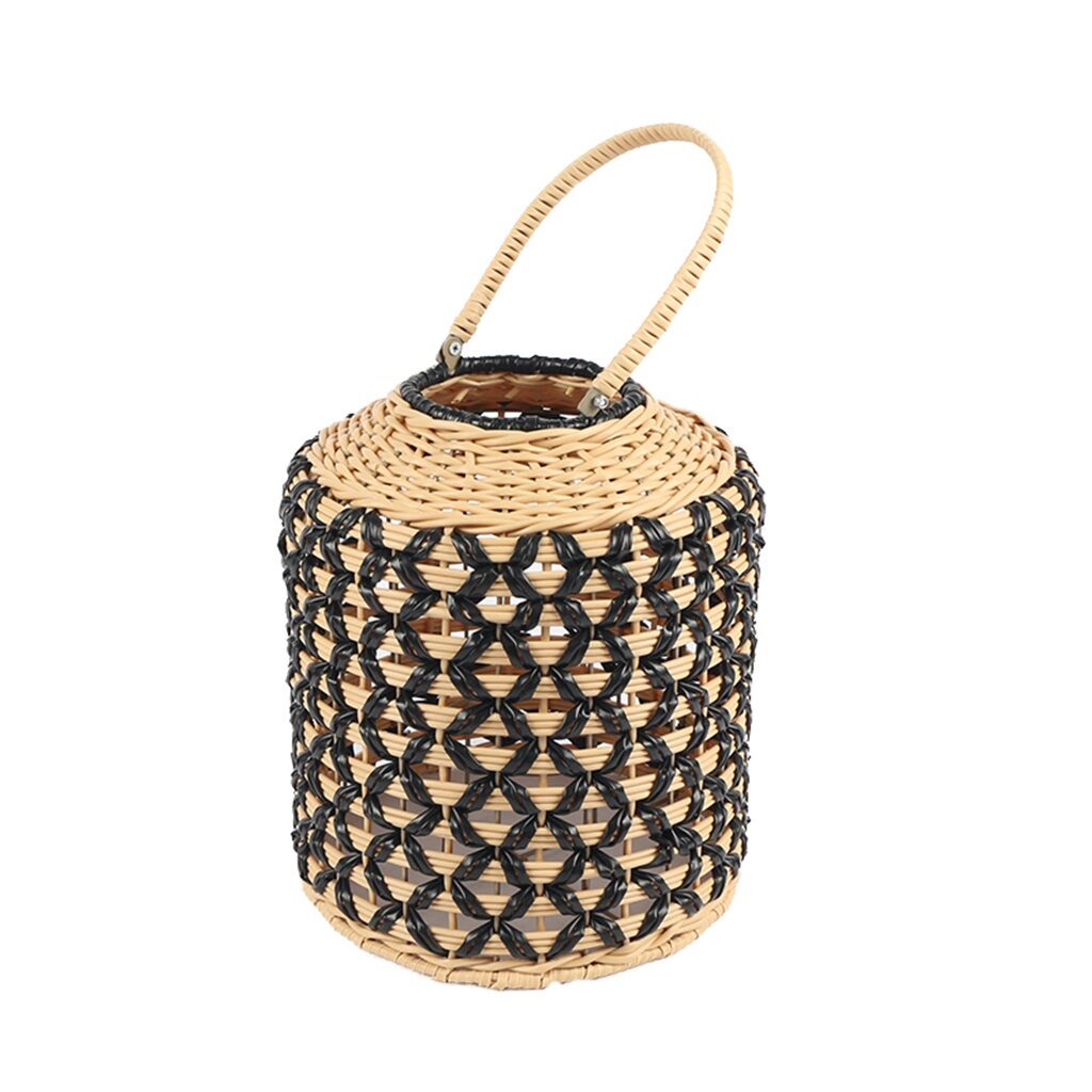 ΦΑΝΑΡΙ RATTAN ΚΥΛΙΝΔ. ΜΠΕΖ/ΜΑΥΡΟ 26X31EK LAF103