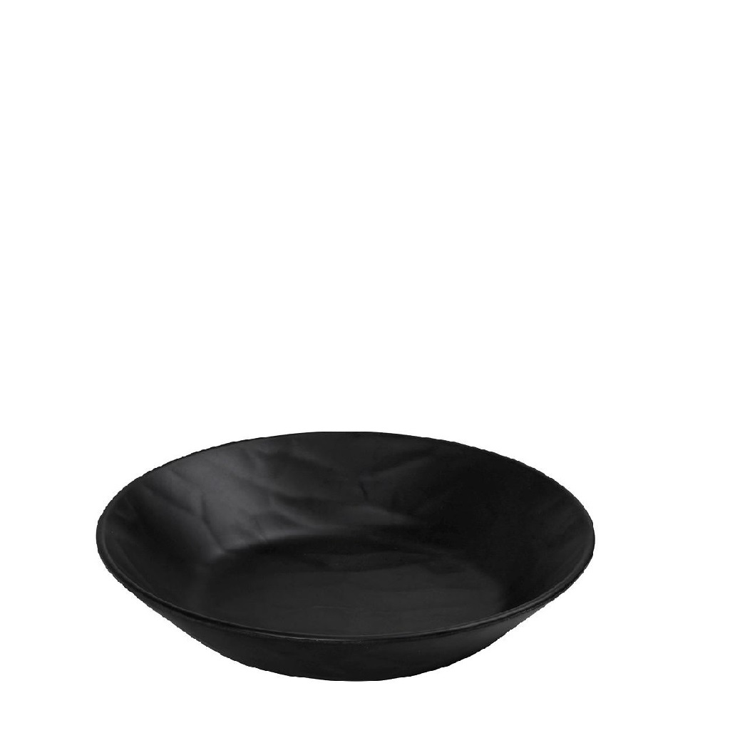 BLACK ΠΙΑΤΟ ΒΑΘΥ ΣΤΡΟΓΓ. 19ΕΚ WAVY MATTE ΜΕΛΑΜΙΝΗΣ MLB393K72-6